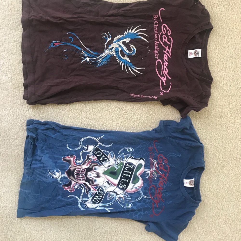 Ed Hardy t shirts women's size XS
